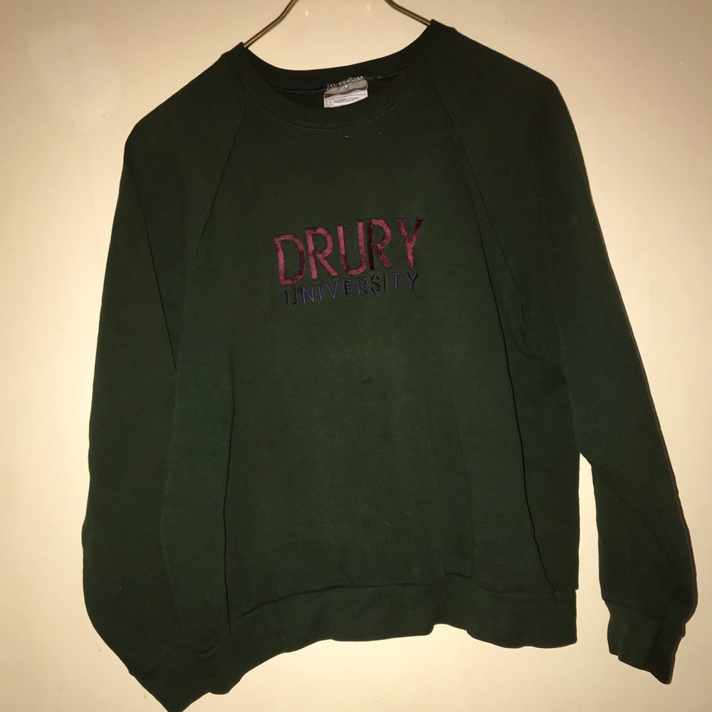 Forest green vintage college sweatshirt